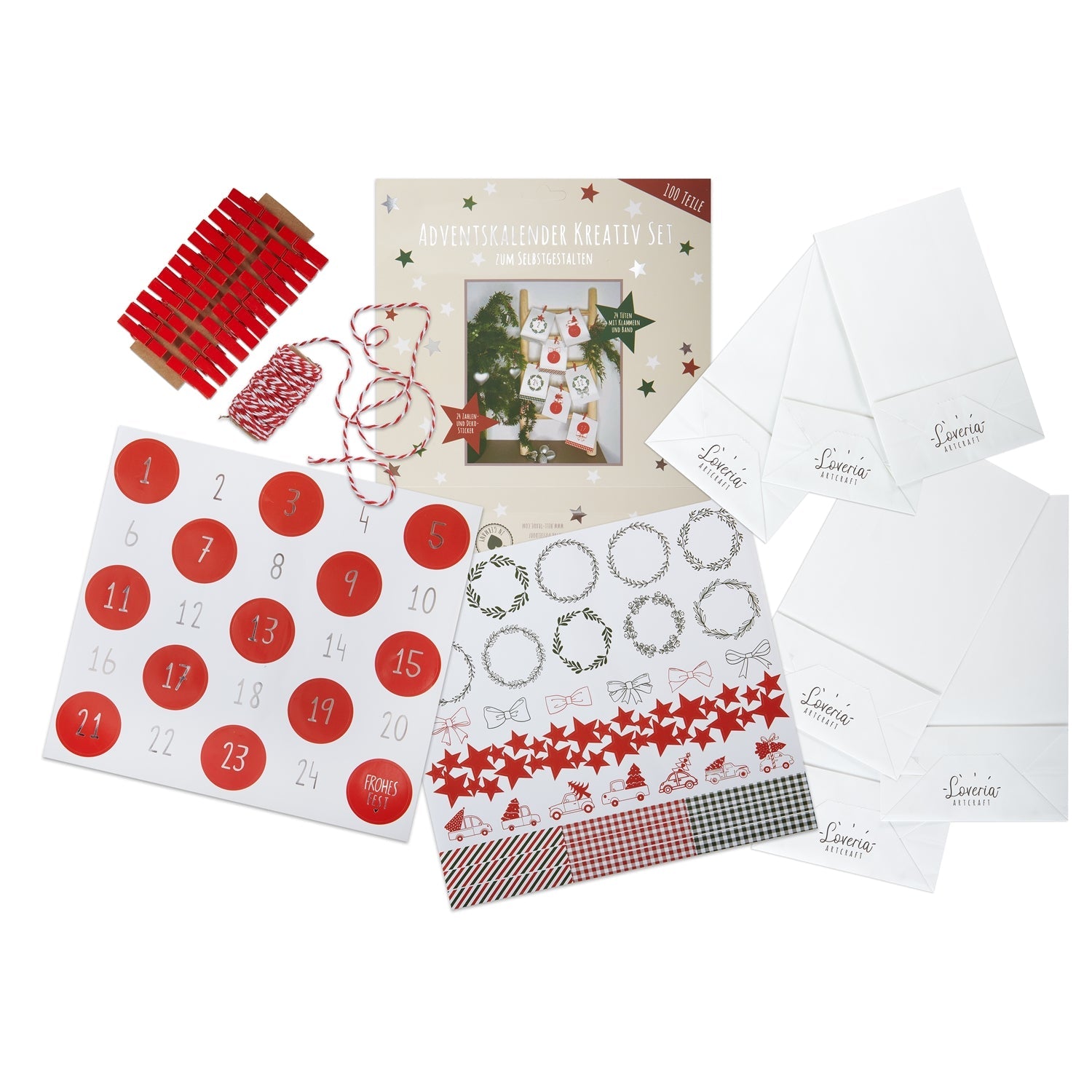 Adventskalender Kreativ Set (100Teile) - Shades of Home