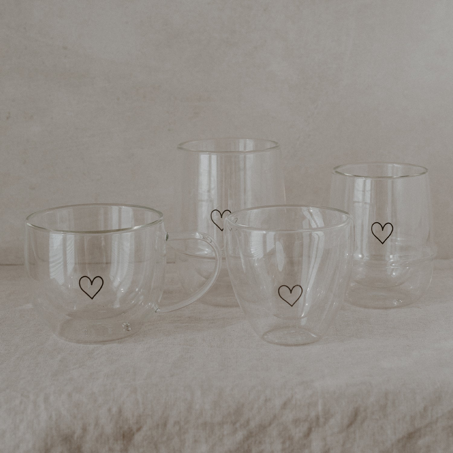 Doppelwandiges Teeglas Herz - 250ml Fassungsvermögen (Eulenschnitt) - Shades of Home