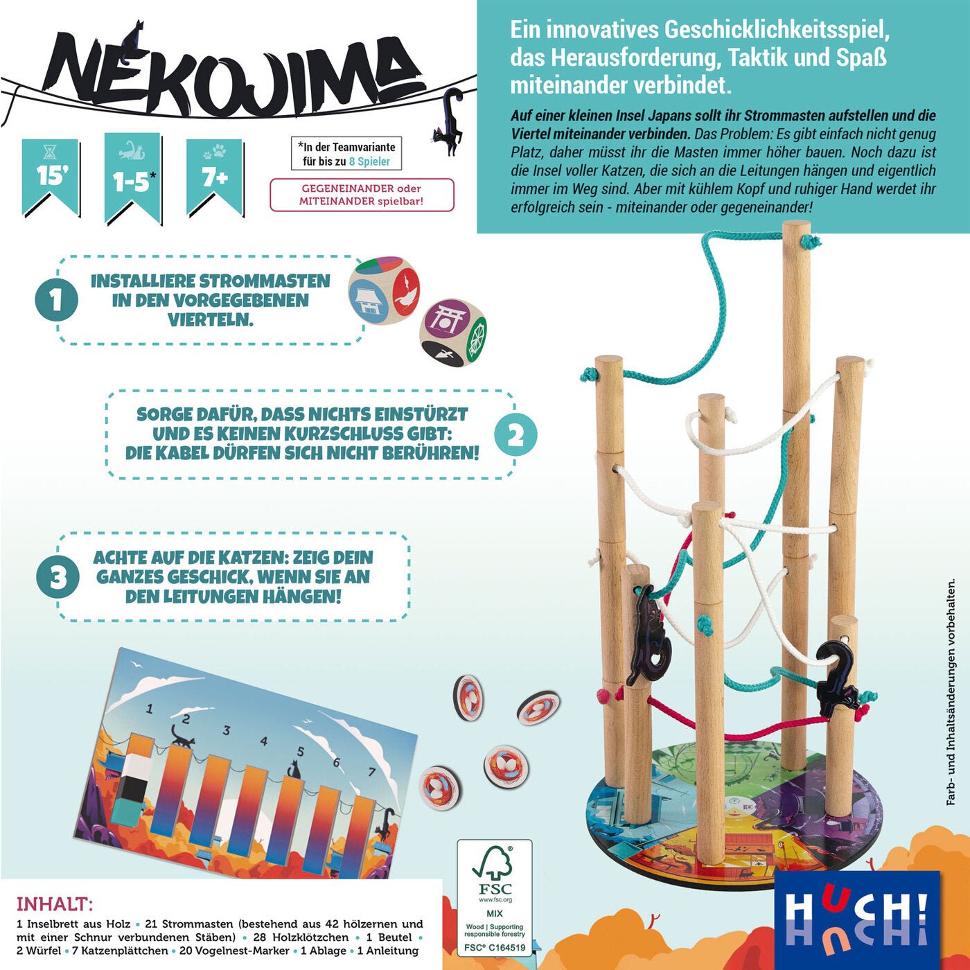 Familienspiel "Nekojima" von HUCH! - Shades of Home