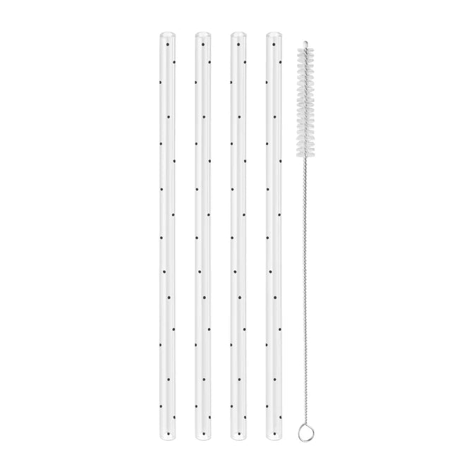 Wiederverwendbare Glas-Strohhalme Eulenschnitt - Vielfalt in Design und Funktionalität, 4er Set