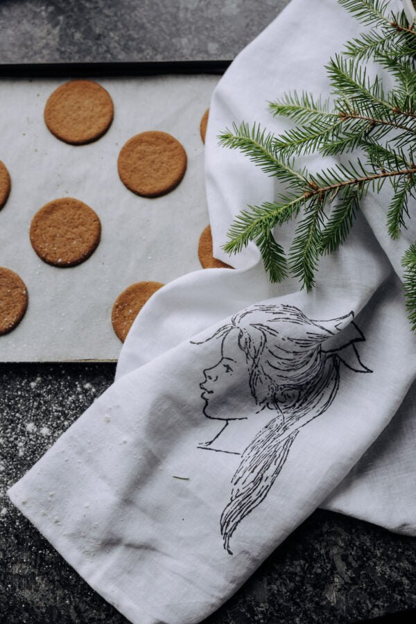 Küchentuch aus Leinen - Mix mit Madicken - Motiv - Shades of Home