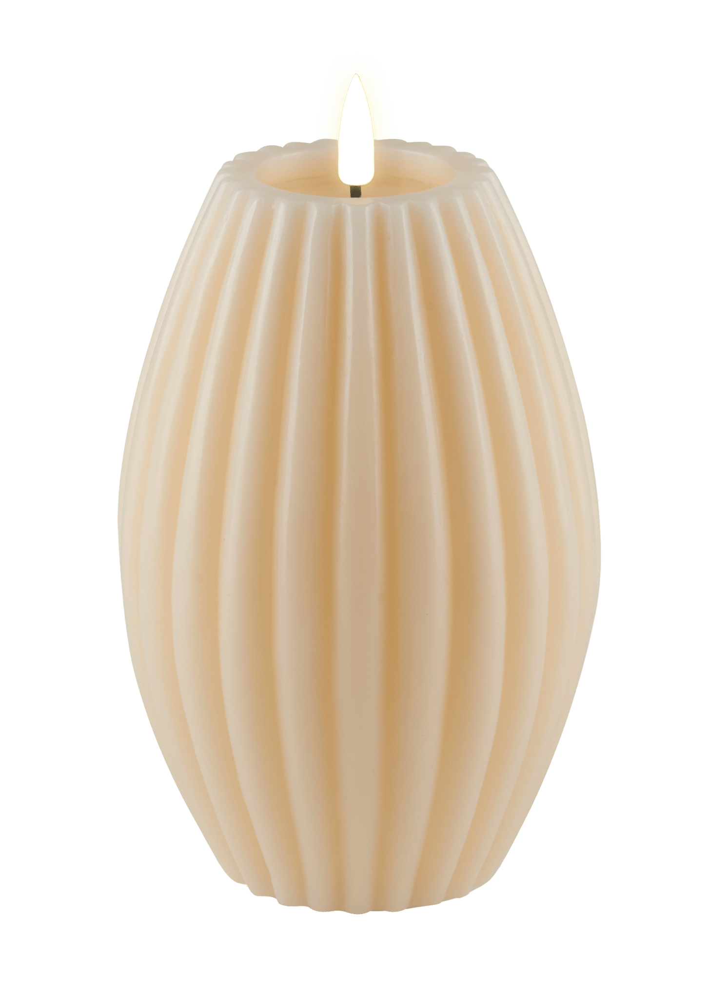 LED Gerillte Kerze Stearin (10x15cm) Deluxe Homeart - Shades of Home