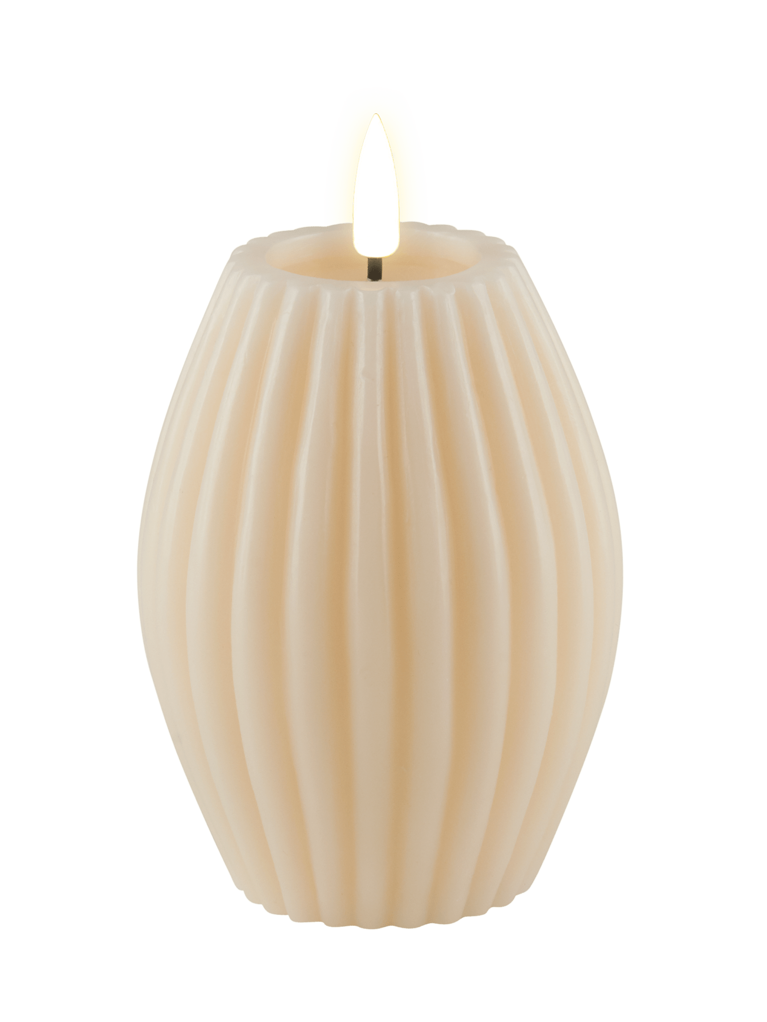 LED Gerillte Kerze Stearin (7,5x10cm) Deluxe Homeart - Shades of Home