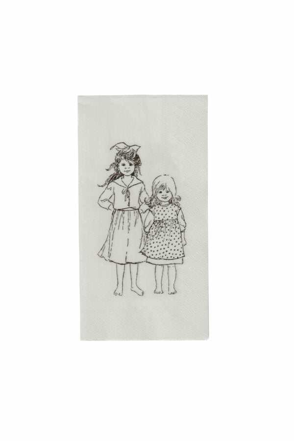 Papierservietten mit Madicken - Illustration – für Festtafel - Shades of Home