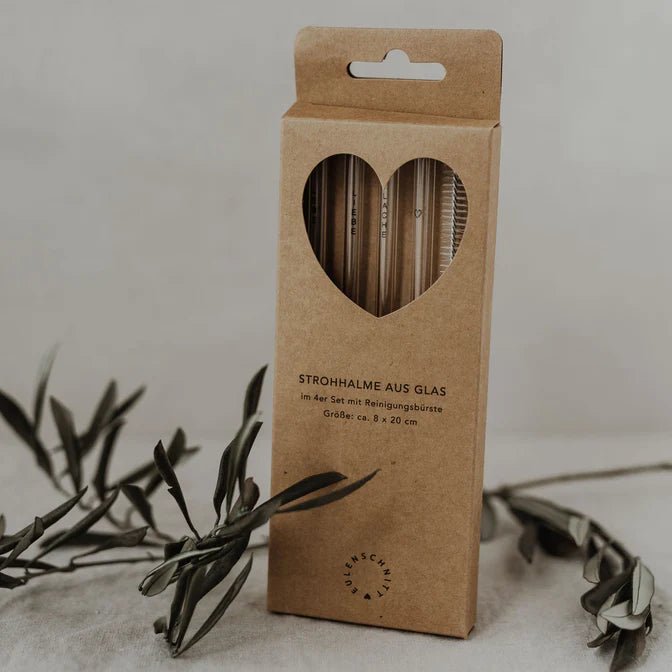 Strohhalme aus Glas 20cm im 4er Set ver. Versionen - Shades of Home