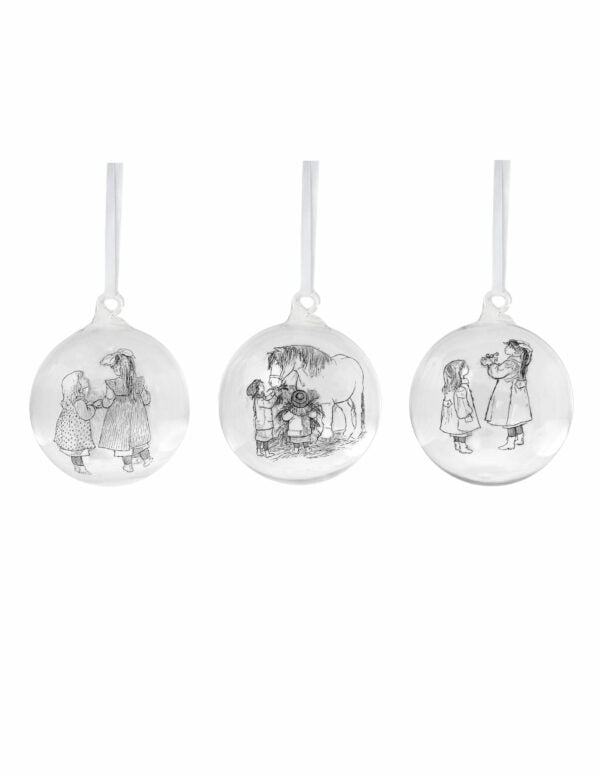 "Weihnachtskugeln mit Madita & Schwester – Skandinavischer Zauber" 3er Set - Shades of Home