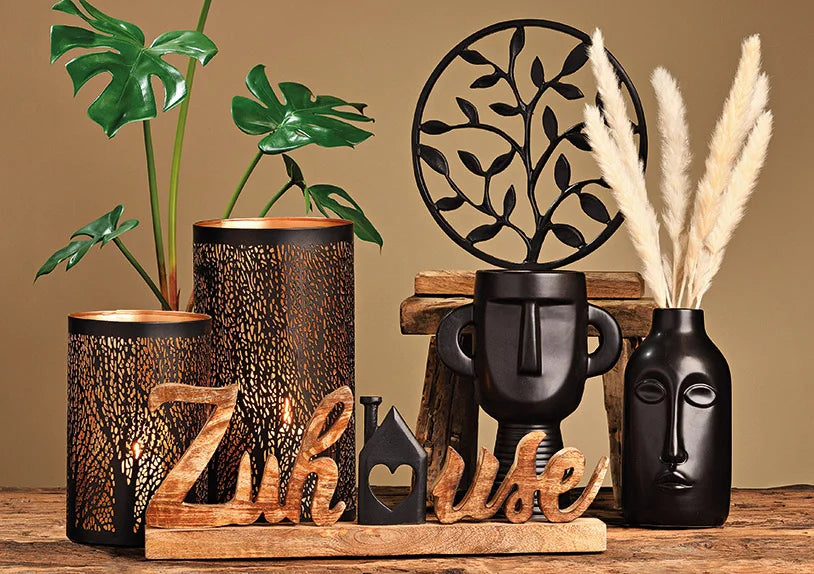 Vase Gesicht Schwarz