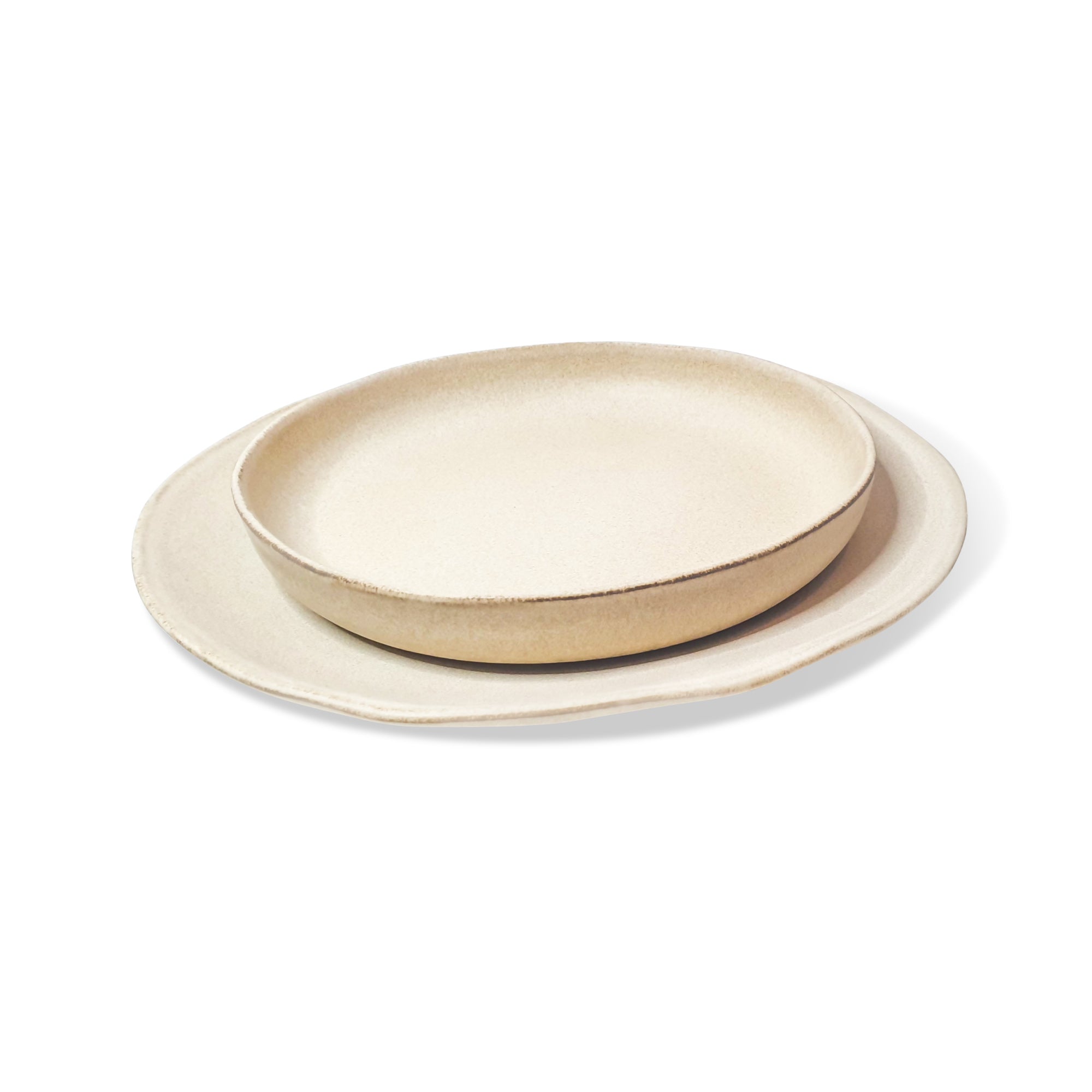 Natura Beige Matte Salatteller 22cm
