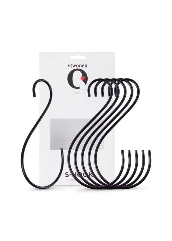 S-Haken 6er Set Schwarz Groß 20x10cm Vtwonen