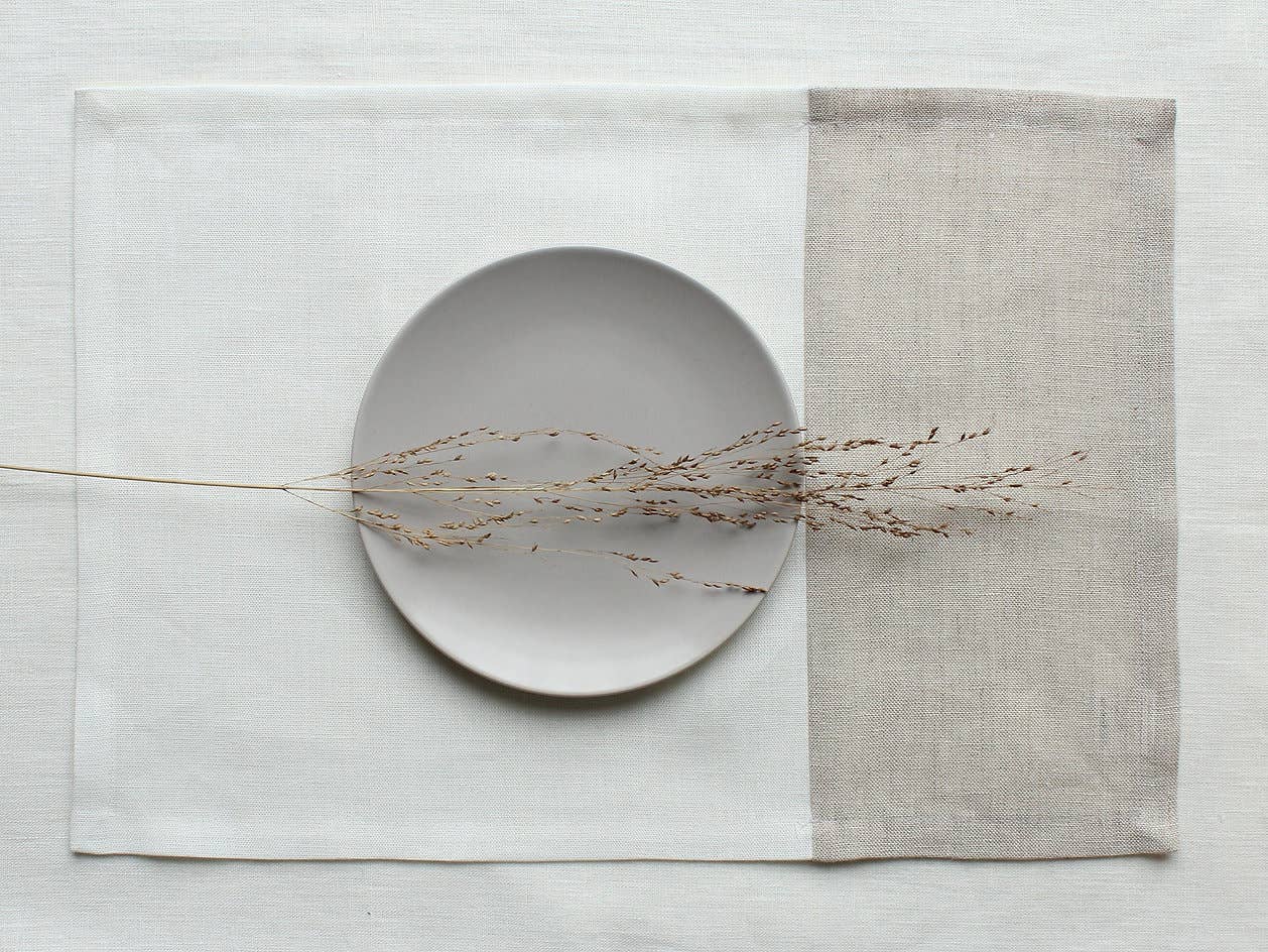 Gestreiftes Tischset aus reinem Leinen