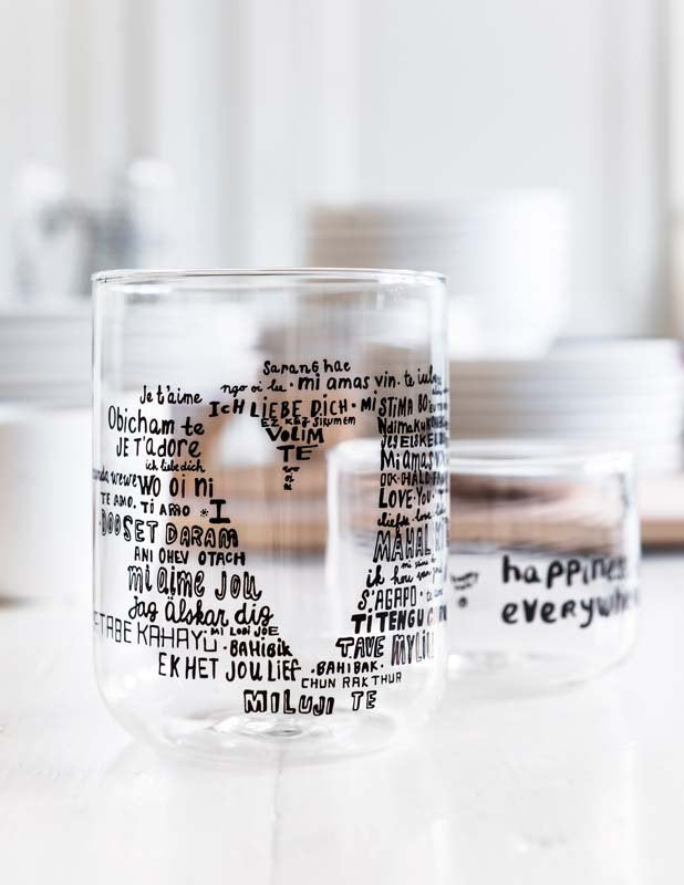 Longdrink Glas "glücklich"