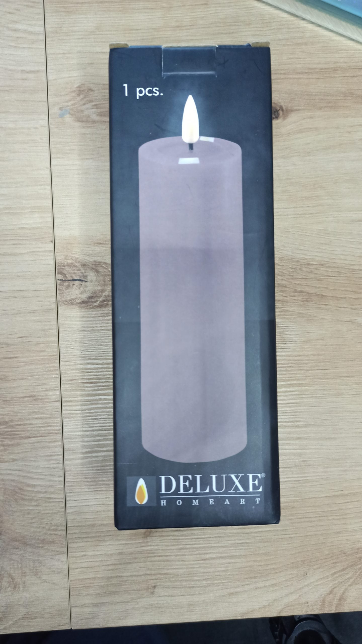 LED Stumpenkerze Real Flame Flieder Deluxe Homeart