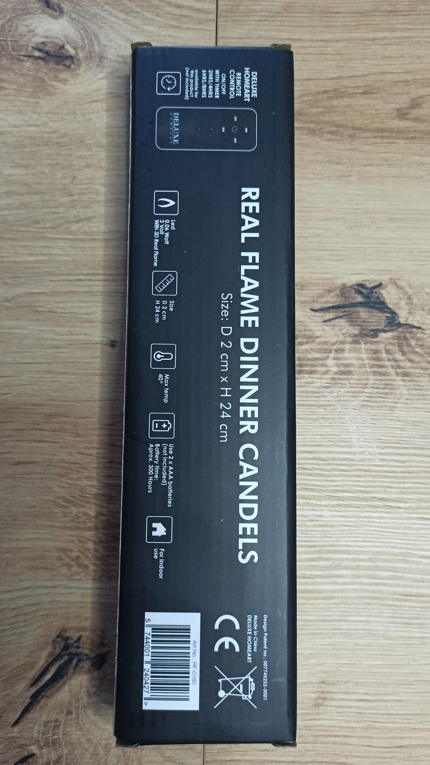 LED Stabkerze 2er Set Real Flame Flieder Deluxe Homeart