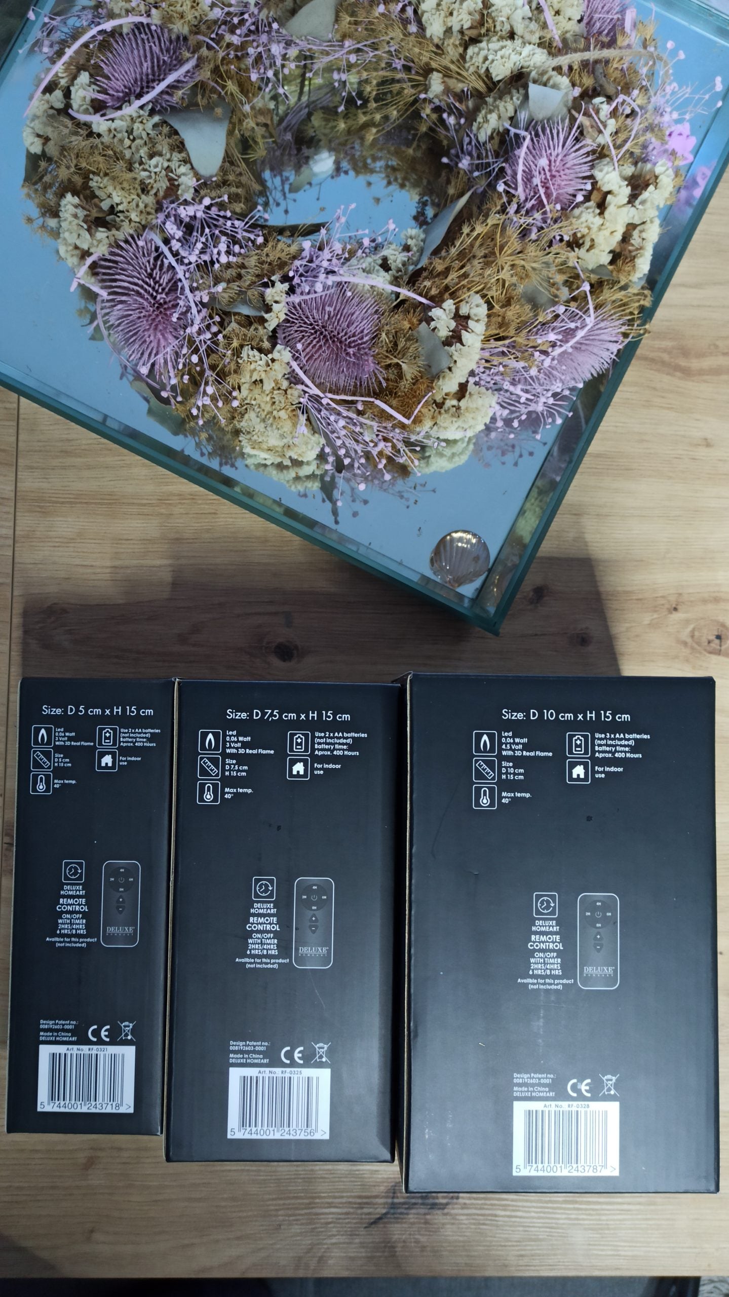 LED Stumpenkerze Real Flame Ice Blau Deluxe Homeart