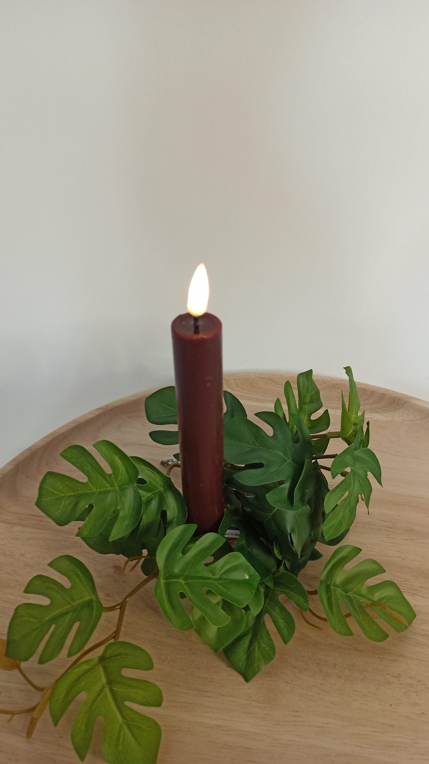 LED Stabkerze 2er Set Real Flame Deluxe Homeart Bourgogne