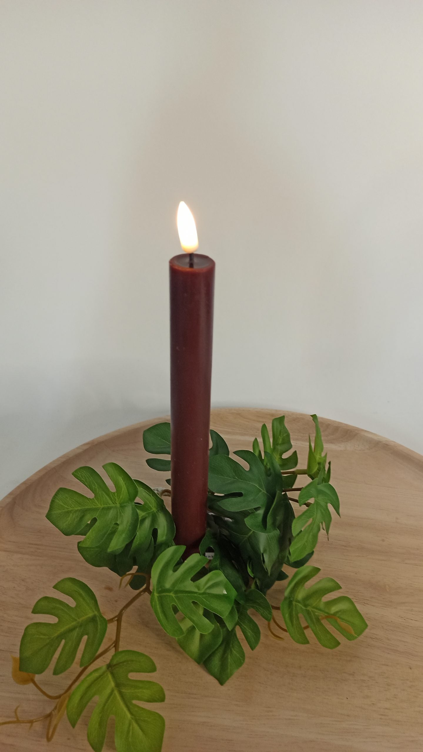 LED Stabkerze 2er Set Real Flame Deluxe Homeart Bourgogne