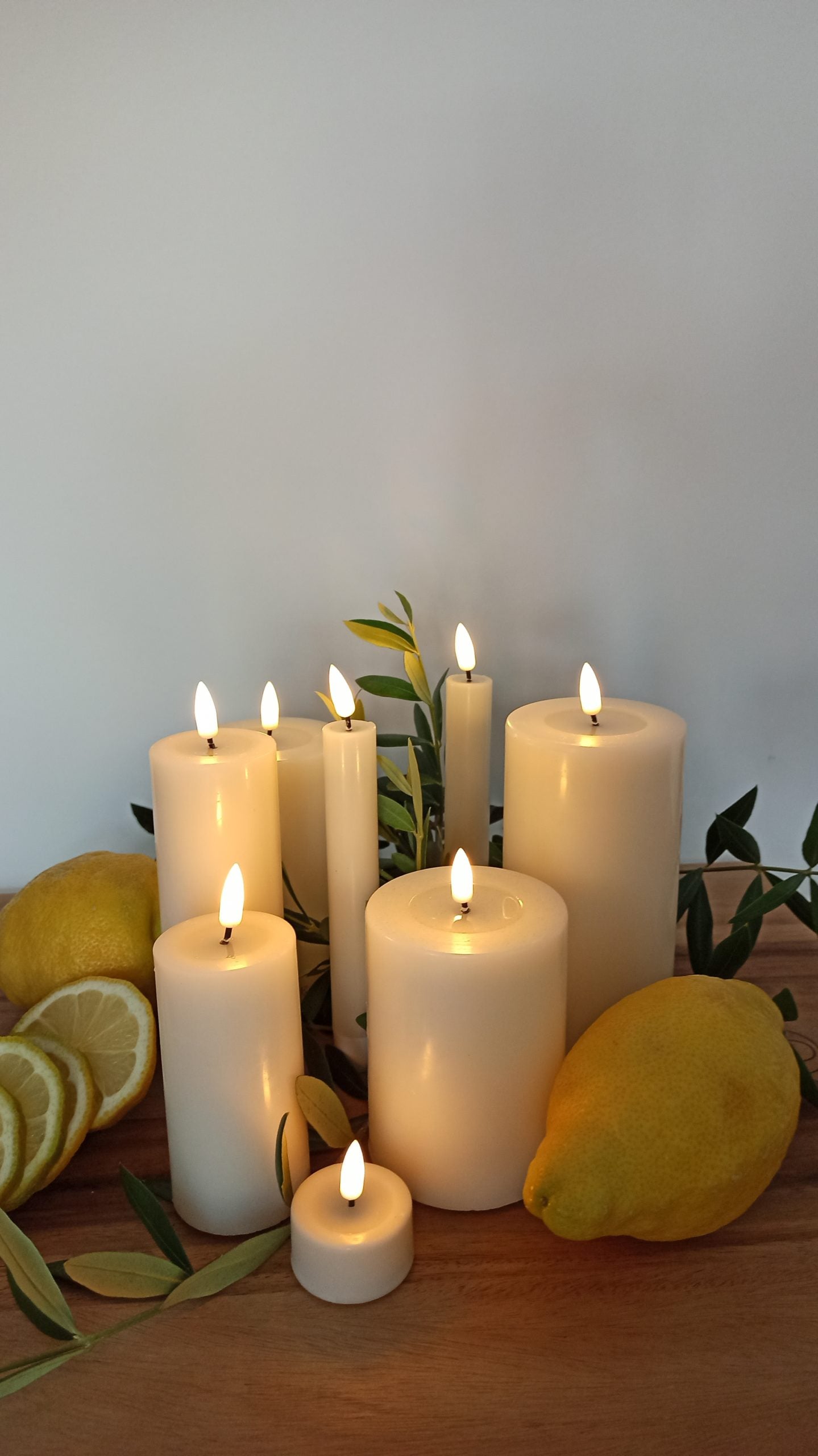 LED Stabkerze 2er Set Real Flame Deluxe Homeart Creme