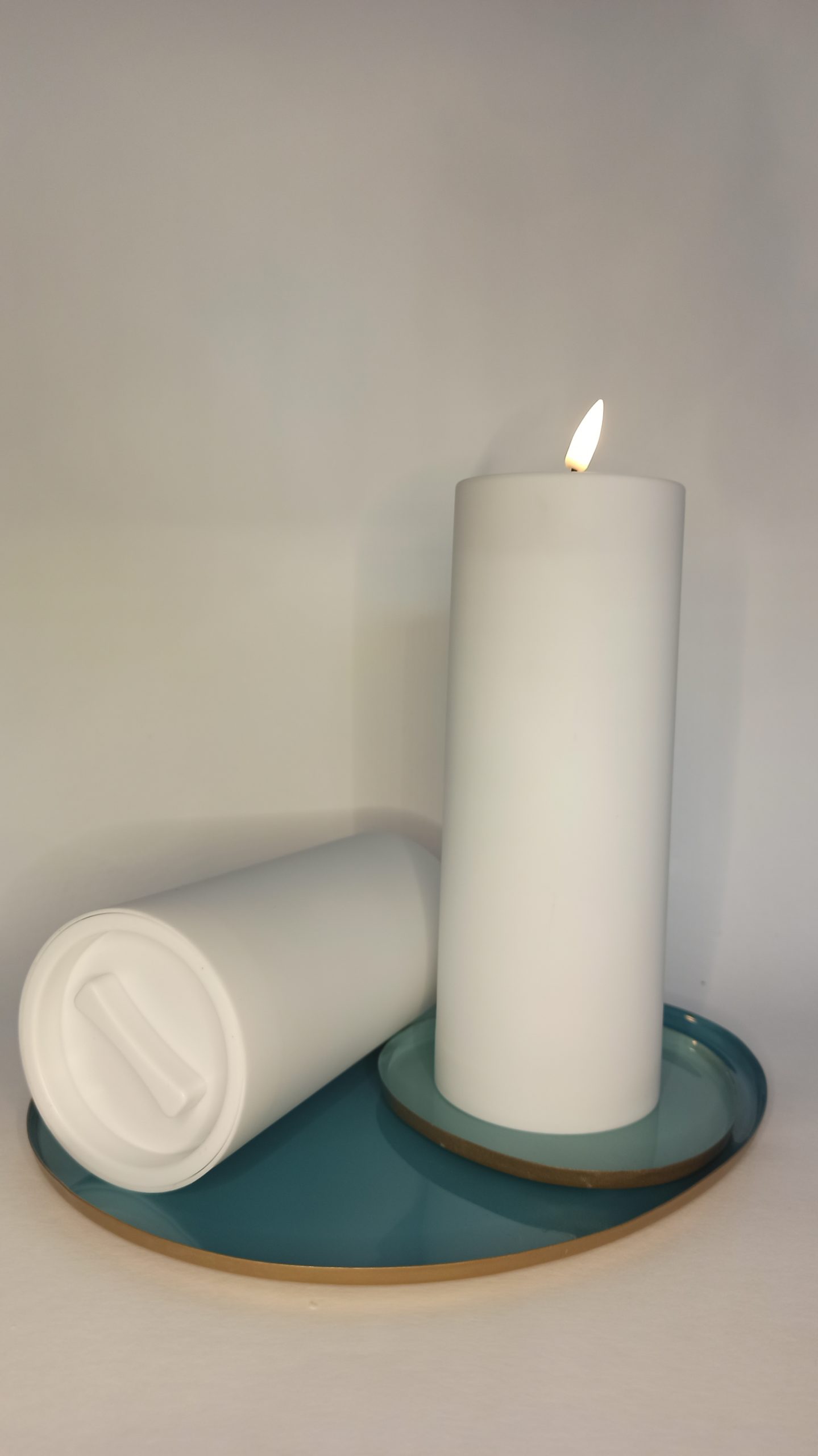 LED Stumpenkerze Real Flame Outdoor Weiß Deluxe Homeart