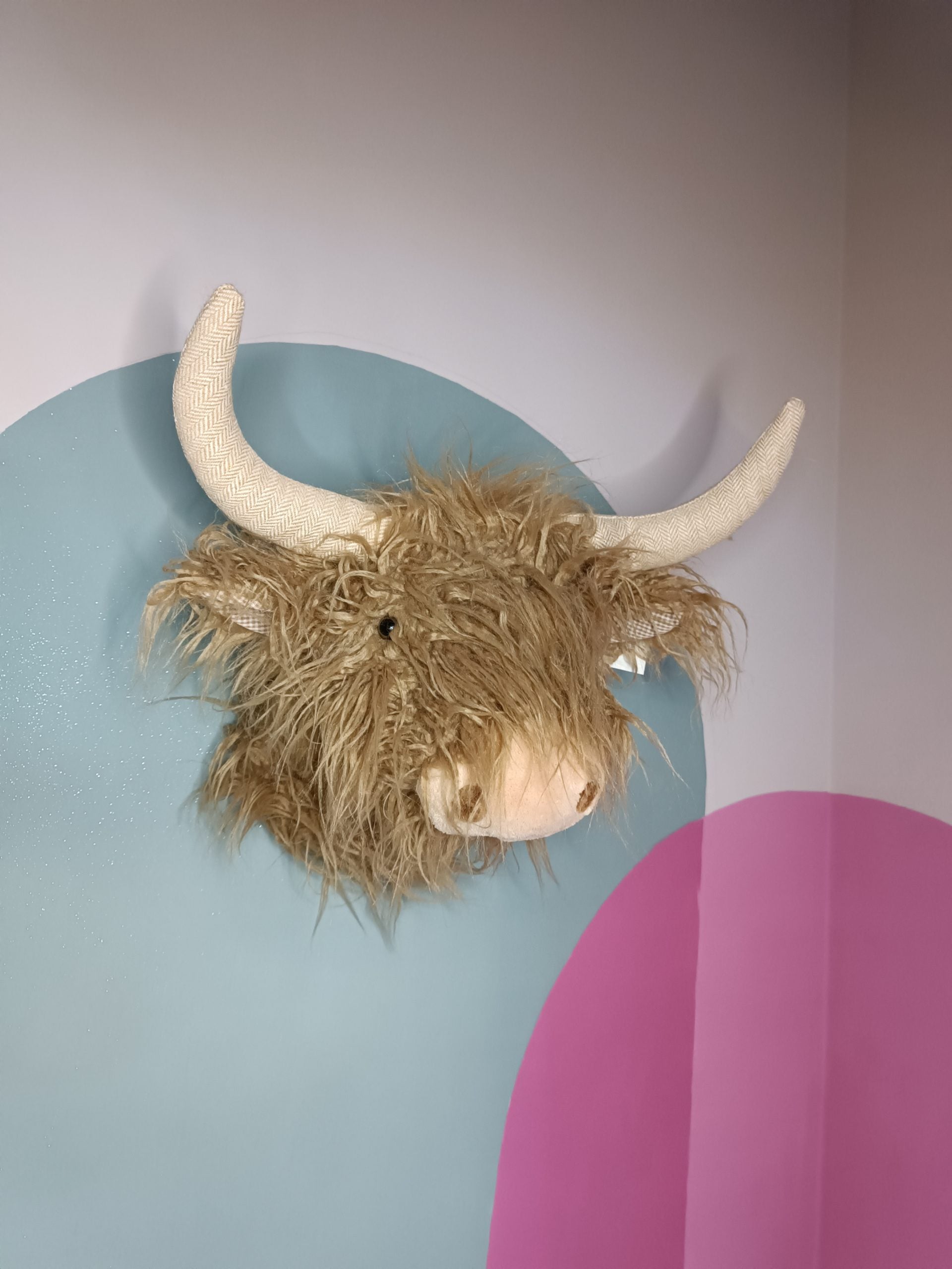 Kuscheltier schottisches Hochlandrind - Trophäe für die Wand