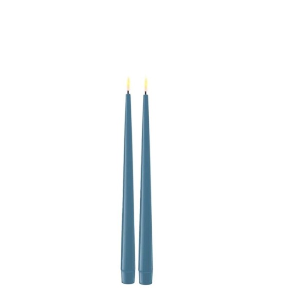 LED Spitzkerzen 2er Set Real Flame Ice Blue Deluxe Homeart