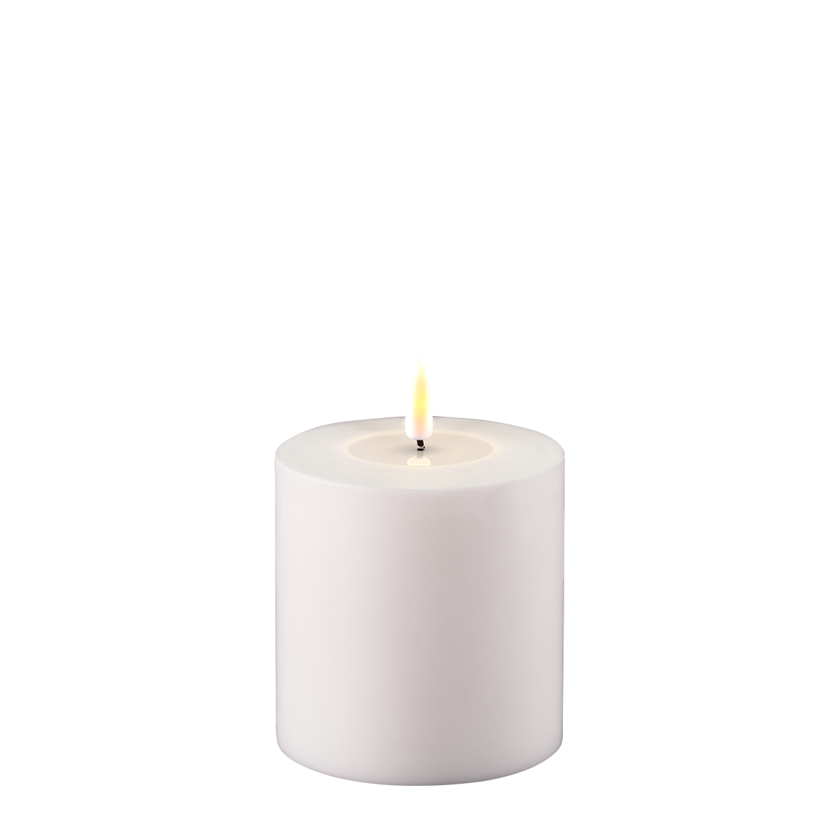 LED Stumpenkerze Real Flame Outdoor Weiß Deluxe Homeart