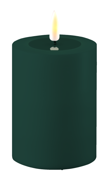 LED Stumpenkerze Real Flame Outdoor Dunkelgrün