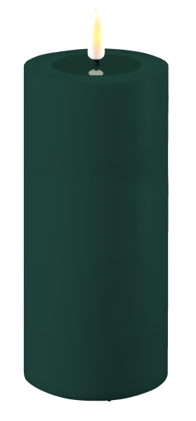 LED Stumpenkerze Real Flame Outdoor Dunkelgrün
