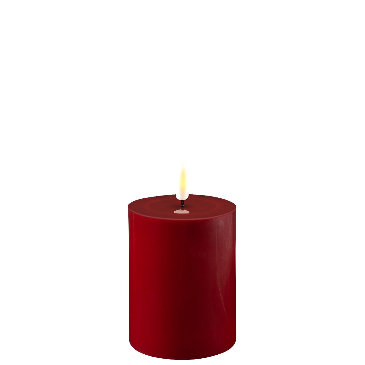 LED Stumpenkerze Real Flame hell bordeaux Deluxe Homeart