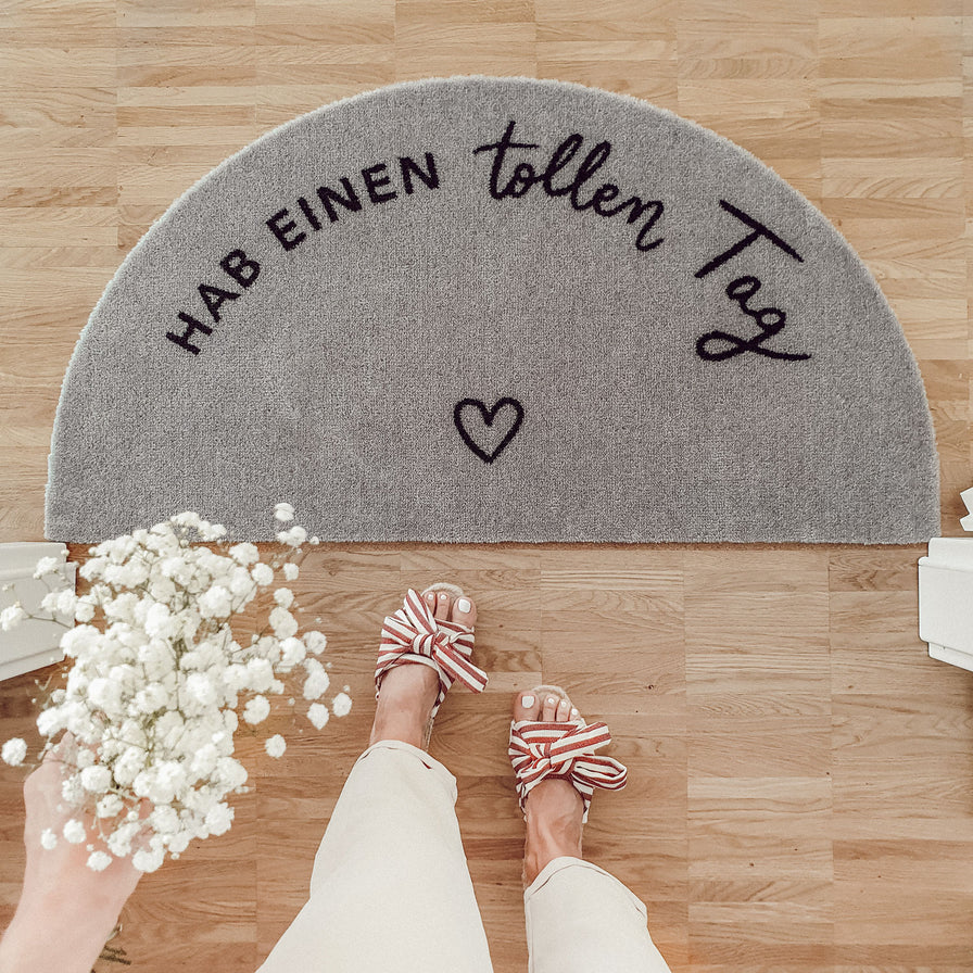 Waschbare Fußmatte Toller Tag (Eulenschnitt)