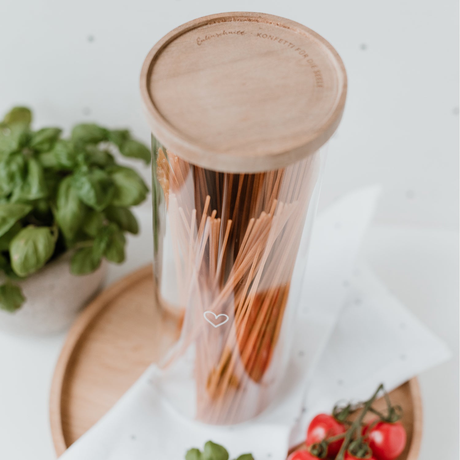 Vorratsglas Herz 30 cm Eulenschnitt