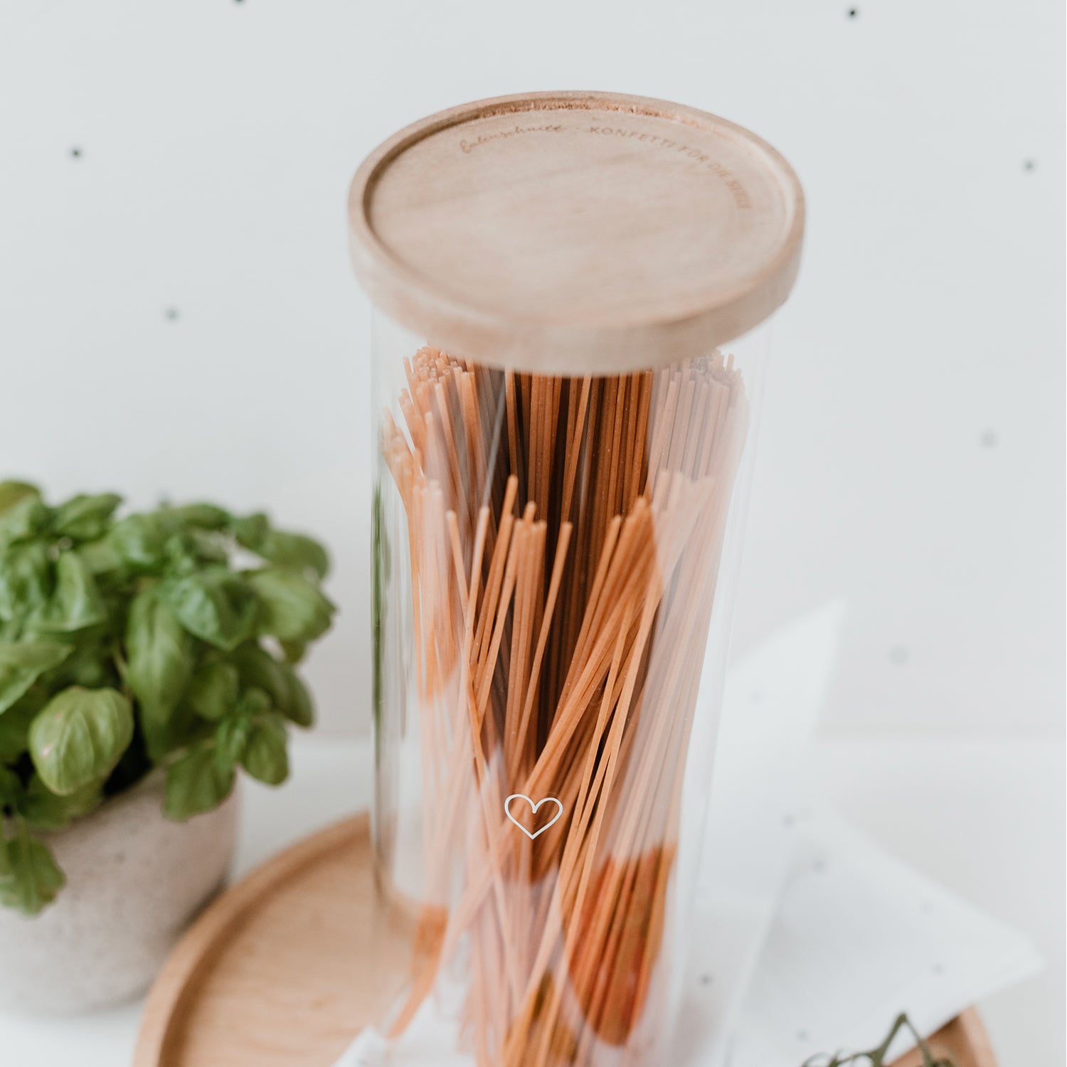 Vorratsglas Herz 30 cm Eulenschnitt