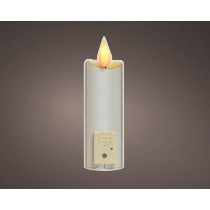 LED Folien Fensterbild Kerze Weiß