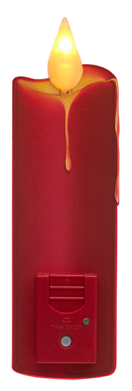 LED Fensterbild Kerze Rot