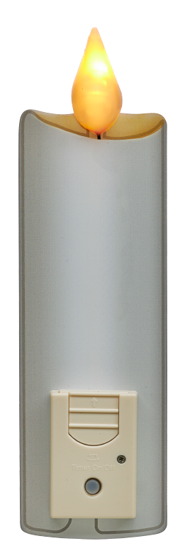 LED Folien Fensterbild Kerze Weiß