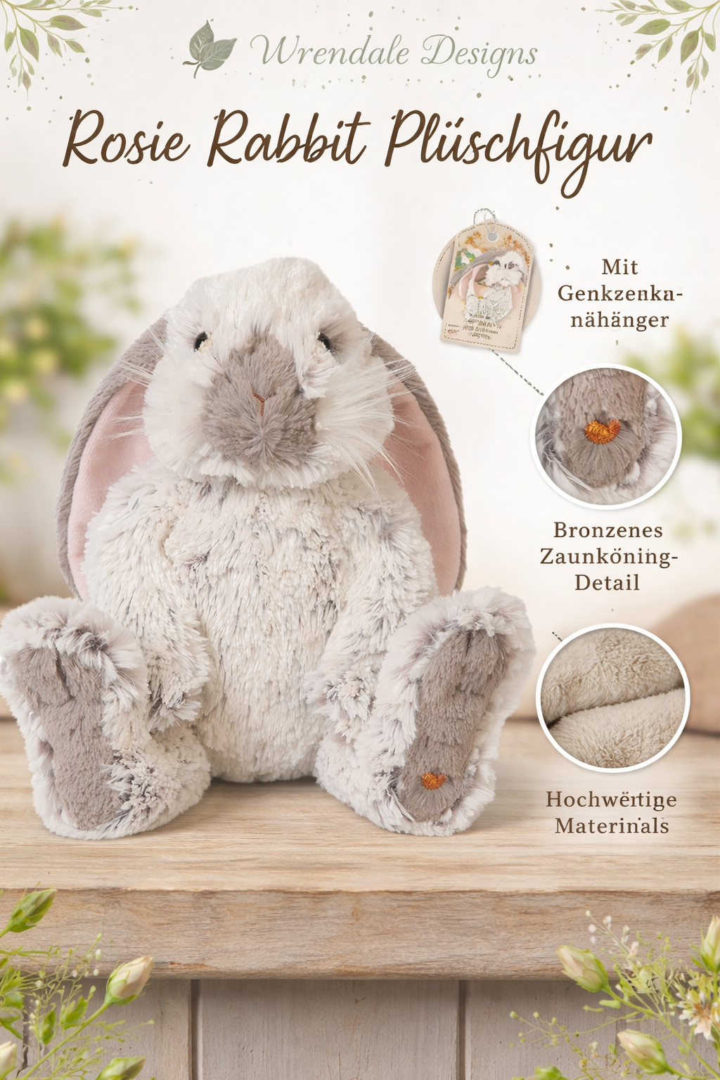 Wrendale Designs von Hannah Dale 'Rosie Junior' Kaninchen Plüschfigur