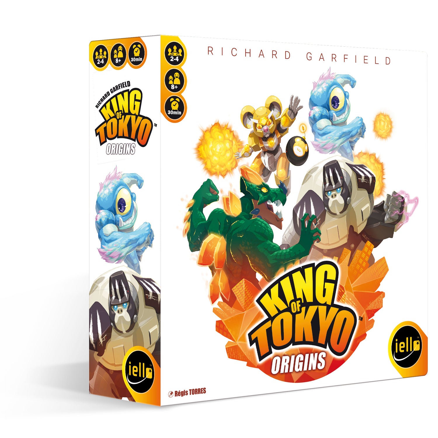 Iello King Of Tokyo Origins – Gioco Da Tavolo In Francese, 2-4 Giocatori, 4 Nuovi Mostri, Versione Compatta E Indipendente