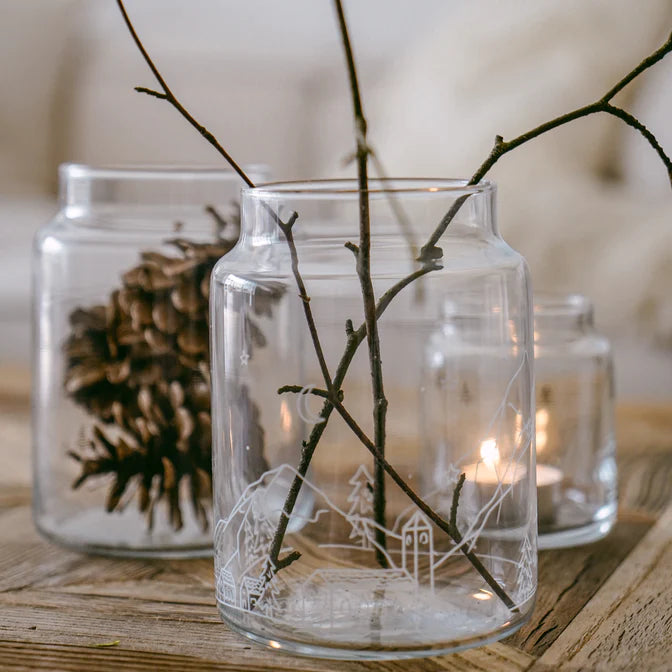 Vase aus Glas Weihnachten ver. Varianten
