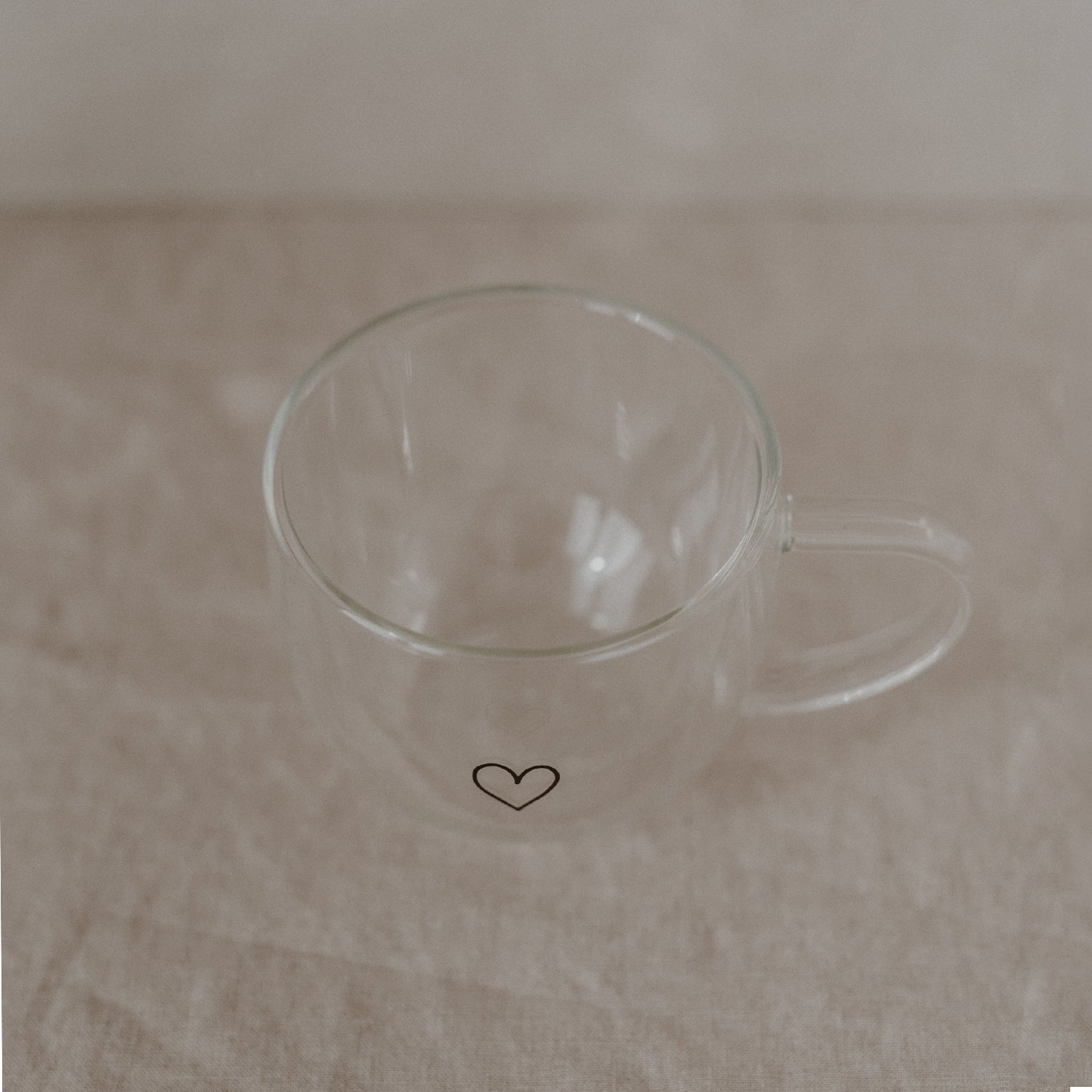 Doppelwandiges Teeglas Herz - 250ml Fassungsvermögen (Eulenschnitt)