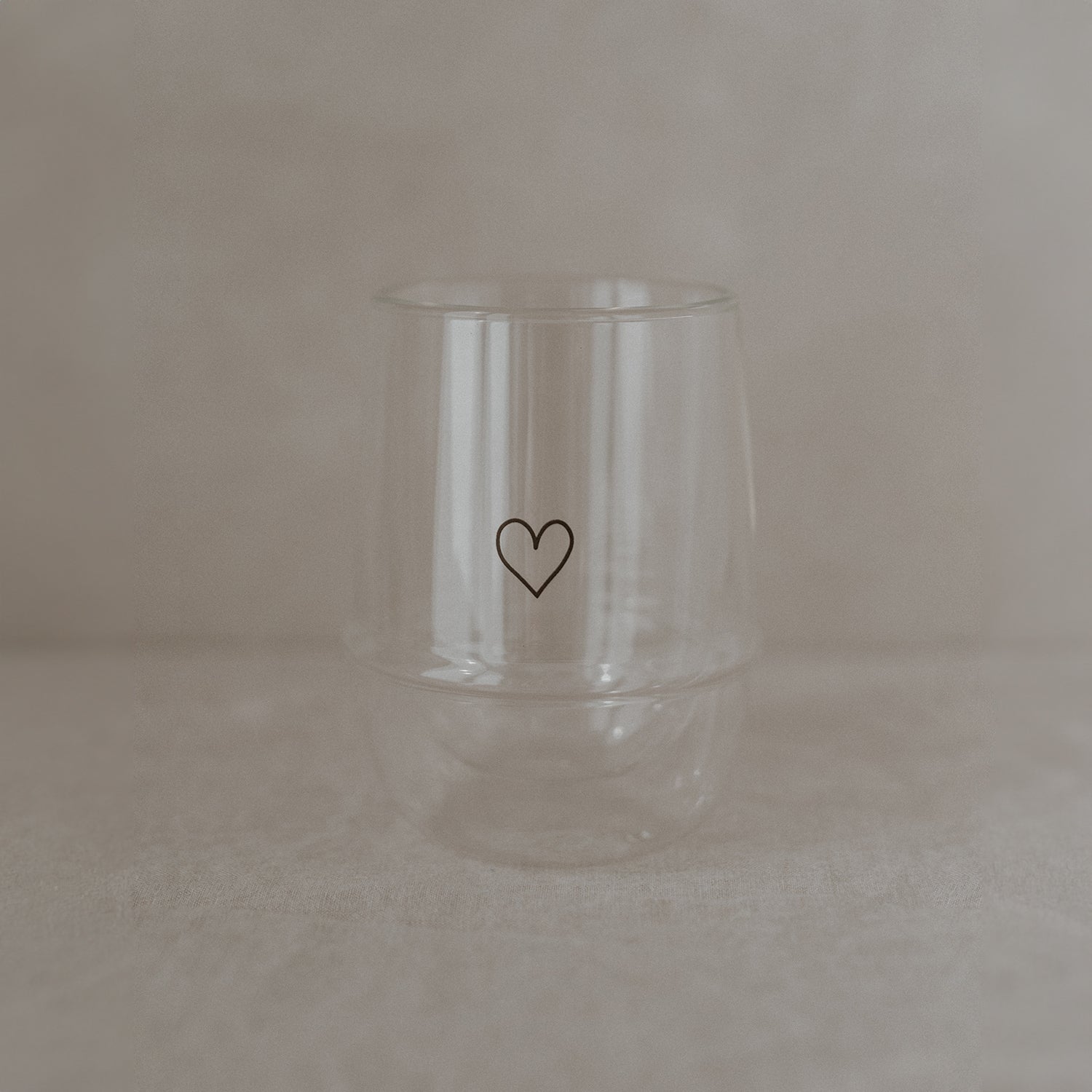 Doppelwandiges Latte Macchiato Glas Herz (Eulenschnitt)