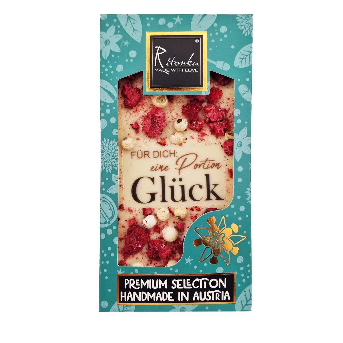 Premium weiße Schokolade - Für Dich eine Portion Glück 95g - Shades of Home