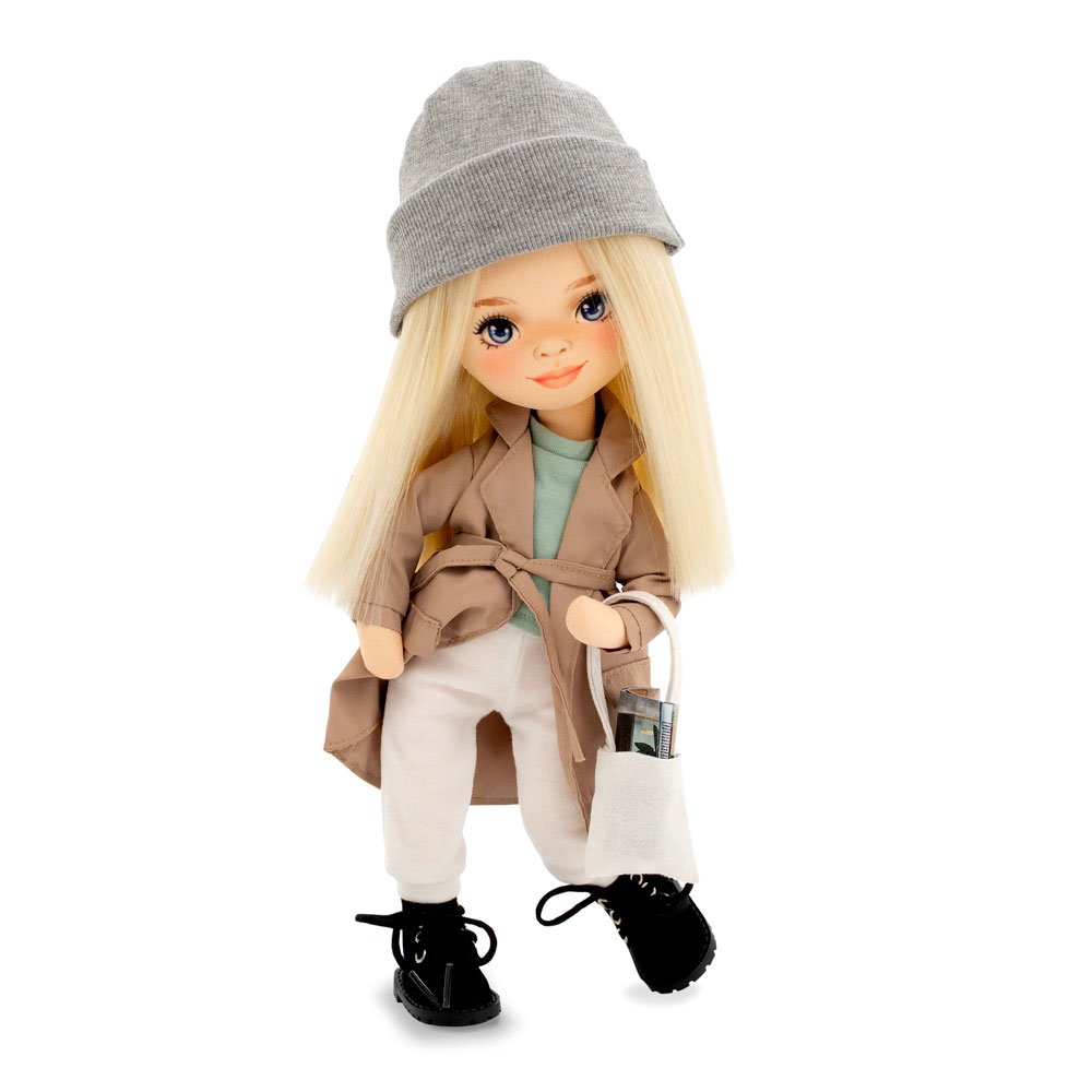 Puppe Sweet Sister-Mia in einem beigen Trenchcoat
